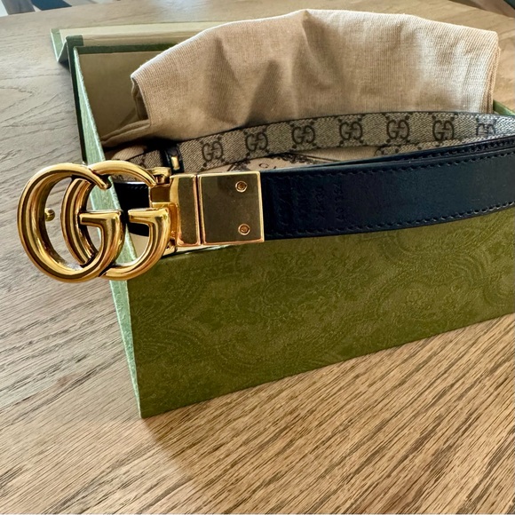Gucci Black and Gold GG Monogram Belt main image 10